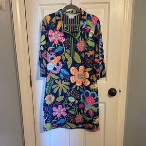 Gretchen Scott Designs Colorful Floral Long Sleeve Dress